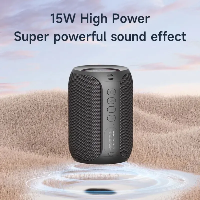 Haut-parleur Bluetooth 5.2 portable ZEALOT-S32PRO 15 W, étanche, sans fil, compatible TWS, avec lecteur carte TF 2