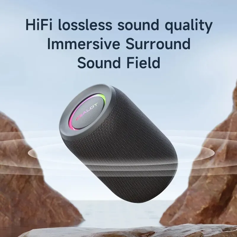 Haut-parleur Bluetooth 5.2 portable ZEALOT-S32PRO 15 W, étanche, sans fil, compatible TWS, avec lecteur carte TF 4
