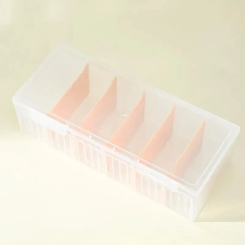 Boîte de rangement en plastique durable à 6 compartiments avec couvercle rabattable, pour cartes de visite, cartes de transaction et fournitures de bureau (1 pièce) 7