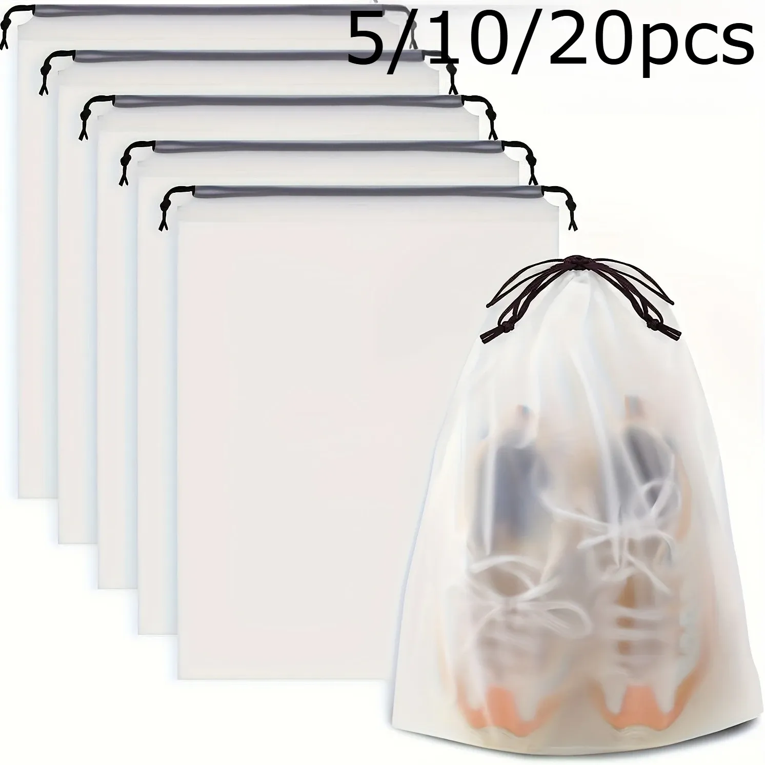 Ensemble de rangement pour chaussures de voyage, 5/10/20 pièces, sacs de rangement portables transparents et de haute qualité pour un emballage facile - Image 1