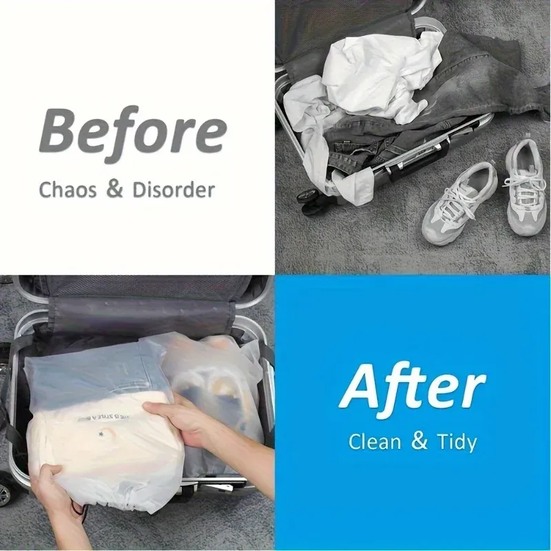 Ensemble de rangement pour chaussures de voyage, 5/10/20 pièces, sacs de rangement portables transparents et de haute qualité pour un emballage facile 6