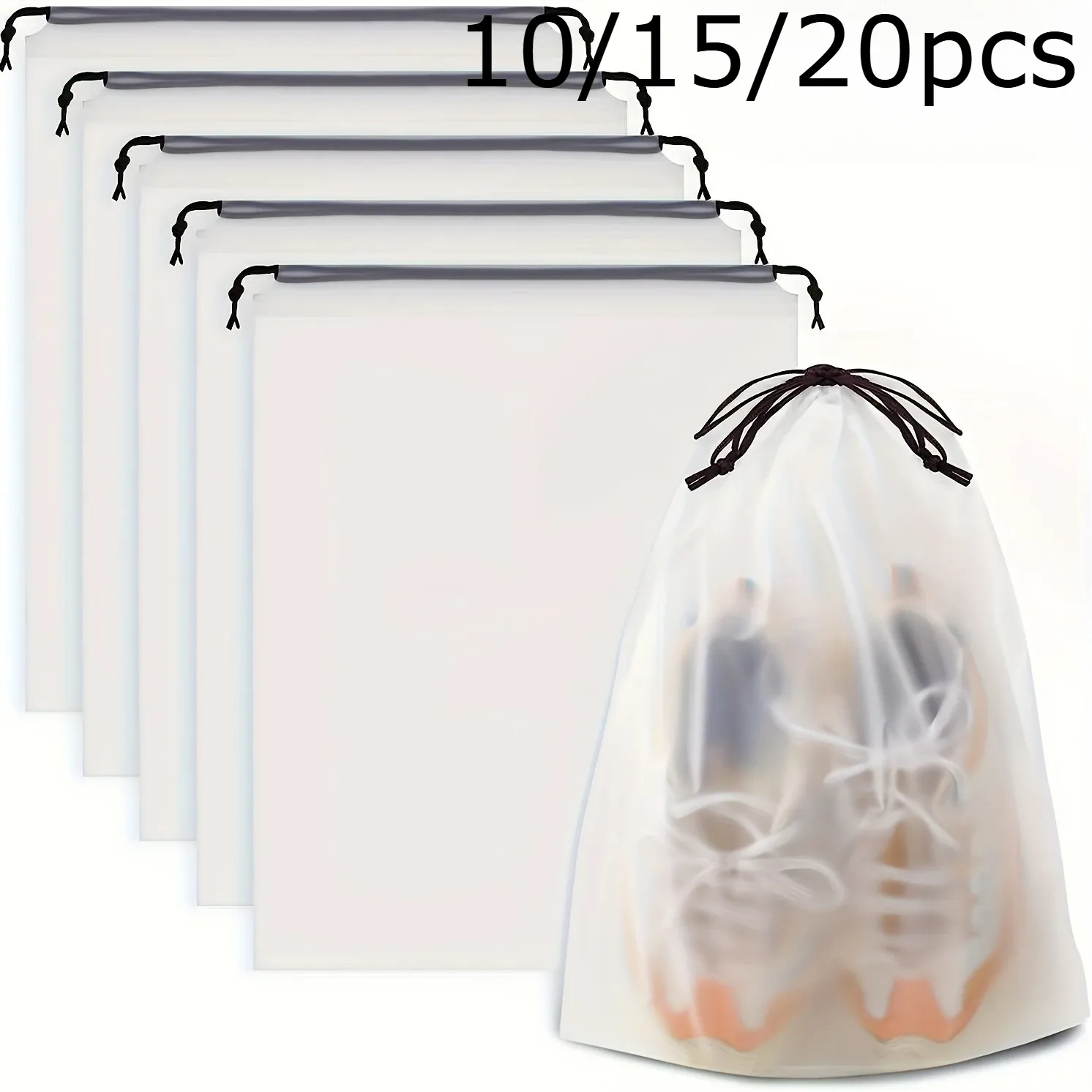 Ensemble de rangement de chaussures de voyage transparent