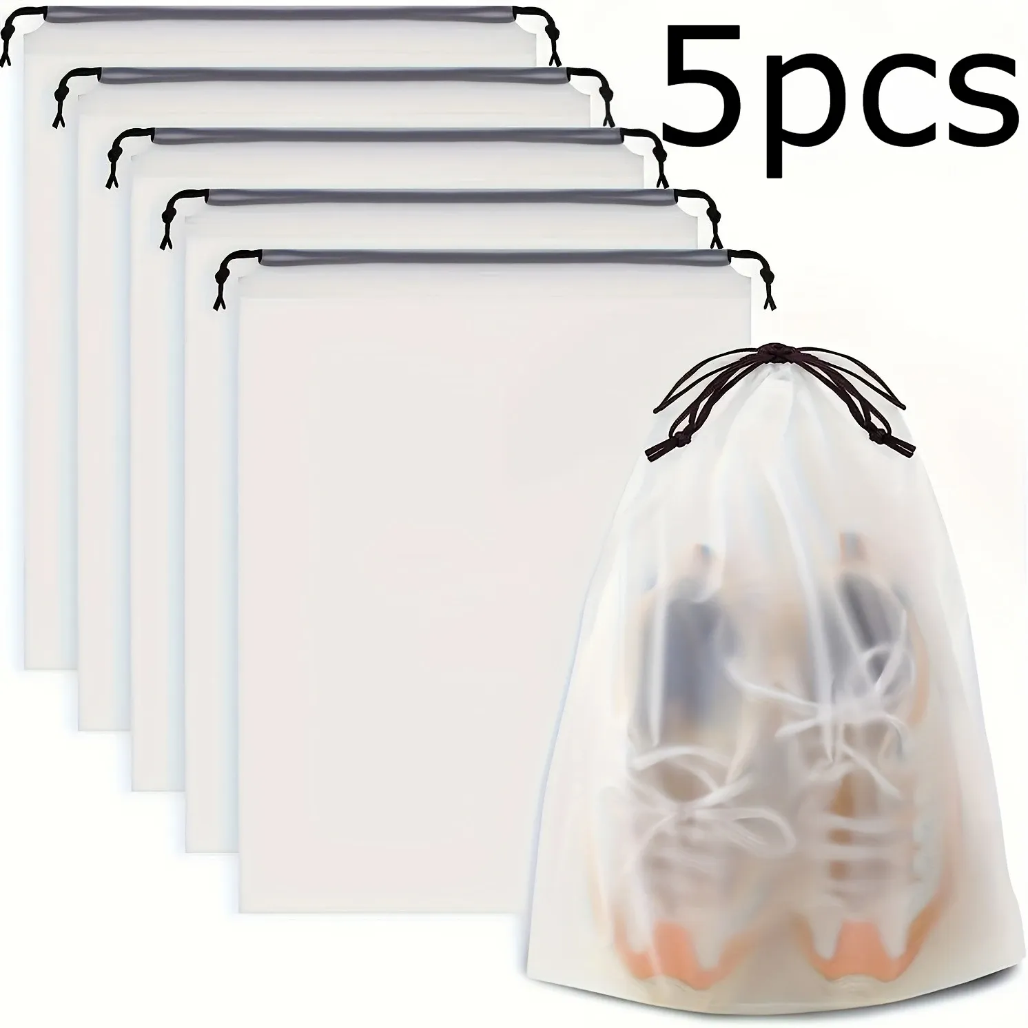 Ensemble de rangement pour chaussures de voyage, 5/10/20 pièces, sacs de rangement portables transparents et de haute qualité pour un emballage facile 7