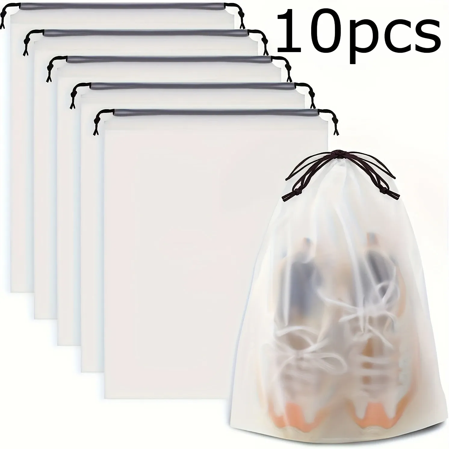 Ensemble de rangement pour chaussures de voyage, 5/10/20 pièces, sacs de rangement portables transparents et de haute qualité pour un emballage facile 8