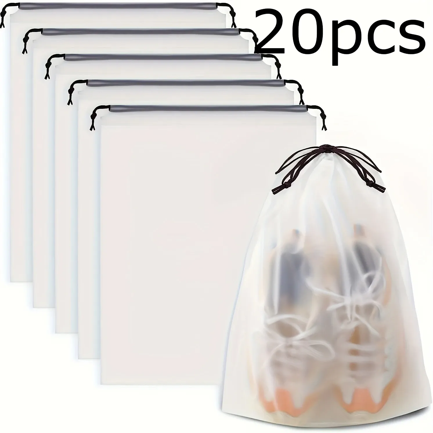 Ensemble de rangement pour chaussures de voyage, 5/10/20 pièces, sacs de rangement portables transparents et de haute qualité pour un emballage facile 9