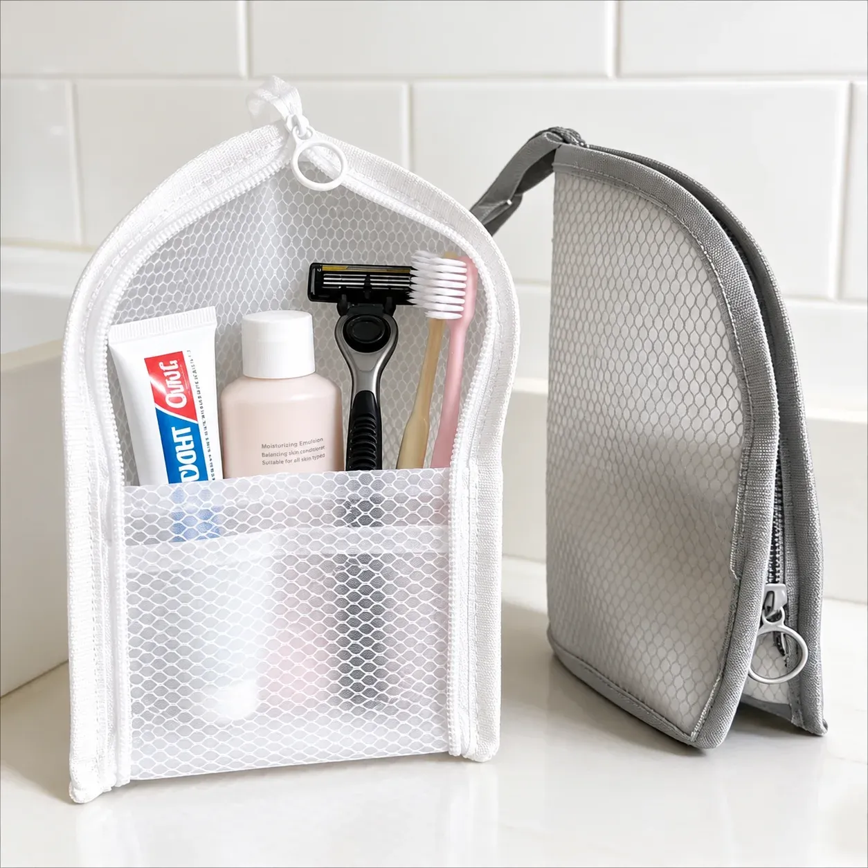 Trousse de toilette EVA à poser, respirante et à séchage rapide, avec étui pour brosse à dents, anti-moisissure 2