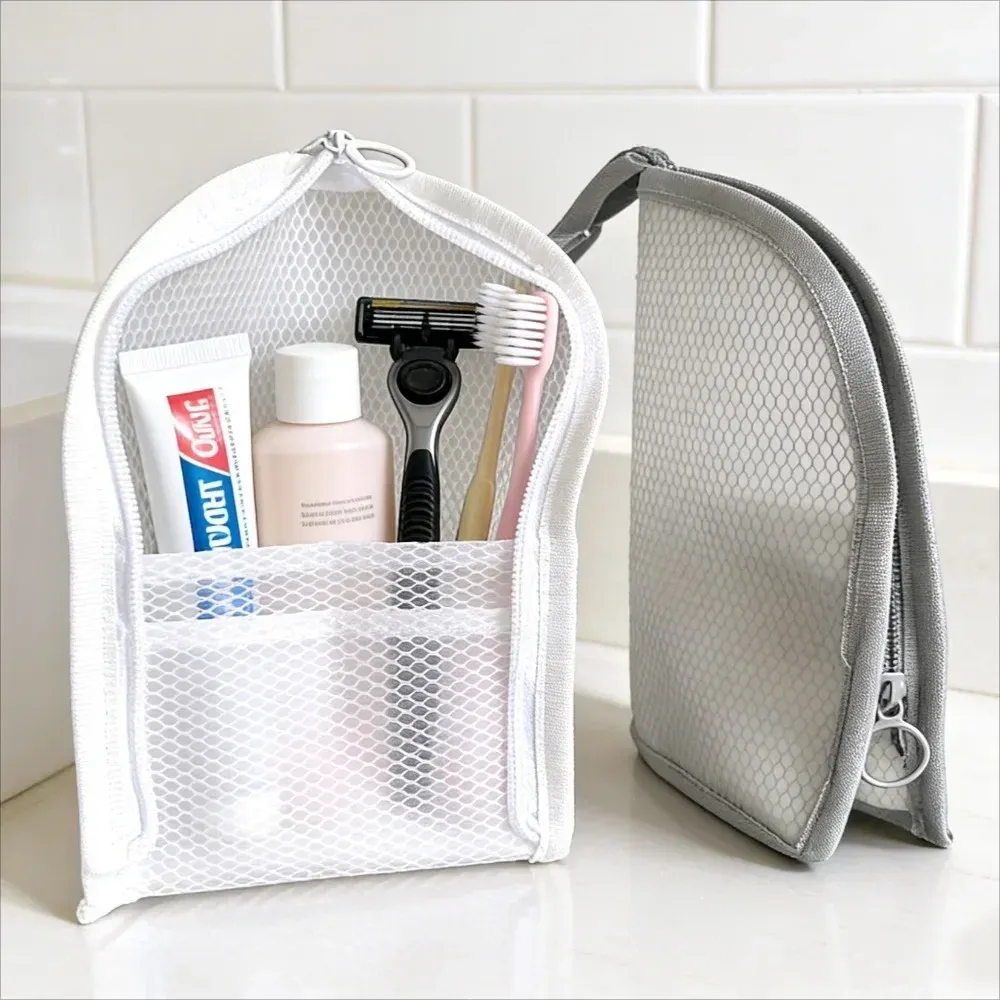 Trousse de toilette respirante, sangles élastiques intégrées