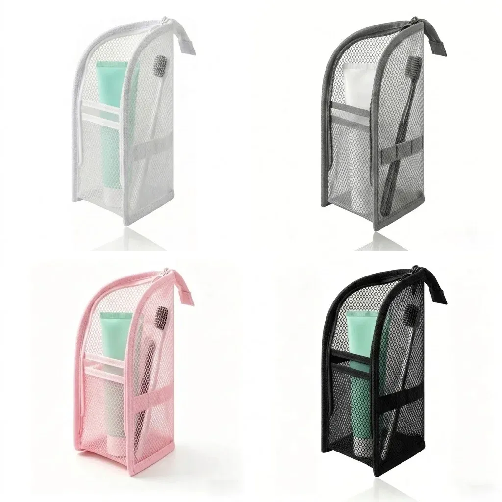Trousse de toilette EVA à poser, respirante et à séchage rapide, avec étui pour brosse à dents, anti-moisissure 11