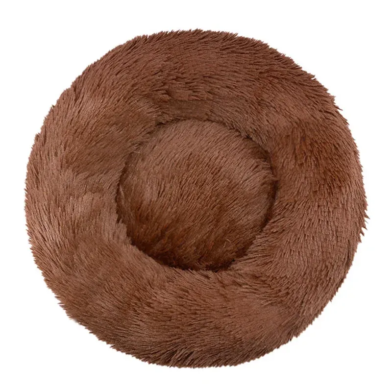 Lit rond pour animaux de compagnie, 40 à 90 cm, 6 tailles, pour grand chien, lit ultra-doux pour chat, panier en peluche pour chien de taille moyenne, couchage chaud d'hiver 24