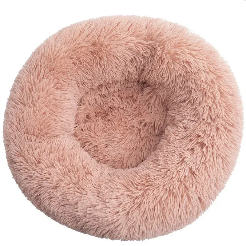 Lit rond pour animaux de compagnie, 40 à 90 cm, 6 tailles, pour grand chien, lit ultra-doux pour chat, panier en peluche pour chien de taille moyenne, couchage chaud d'hiver 13