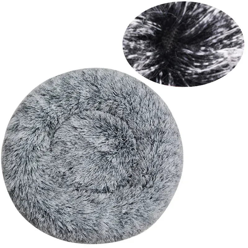 Lit rond pour animaux de compagnie, 40 à 90 cm, 6 tailles, pour grand chien, lit ultra-doux pour chat, panier en peluche pour chien de taille moyenne, couchage chaud d'hiver 11