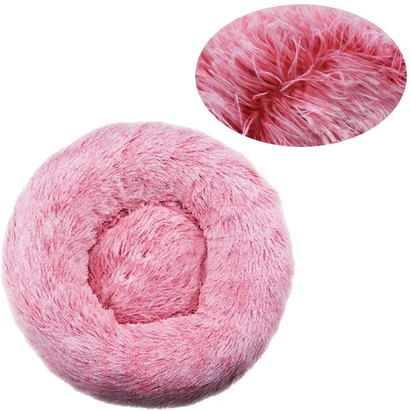 Lit rond pour animaux de compagnie, 40 à 90 cm, 6 tailles, pour grand chien, lit ultra-doux pour chat, panier en peluche pour chien de taille moyenne, couchage chaud d'hiver 10