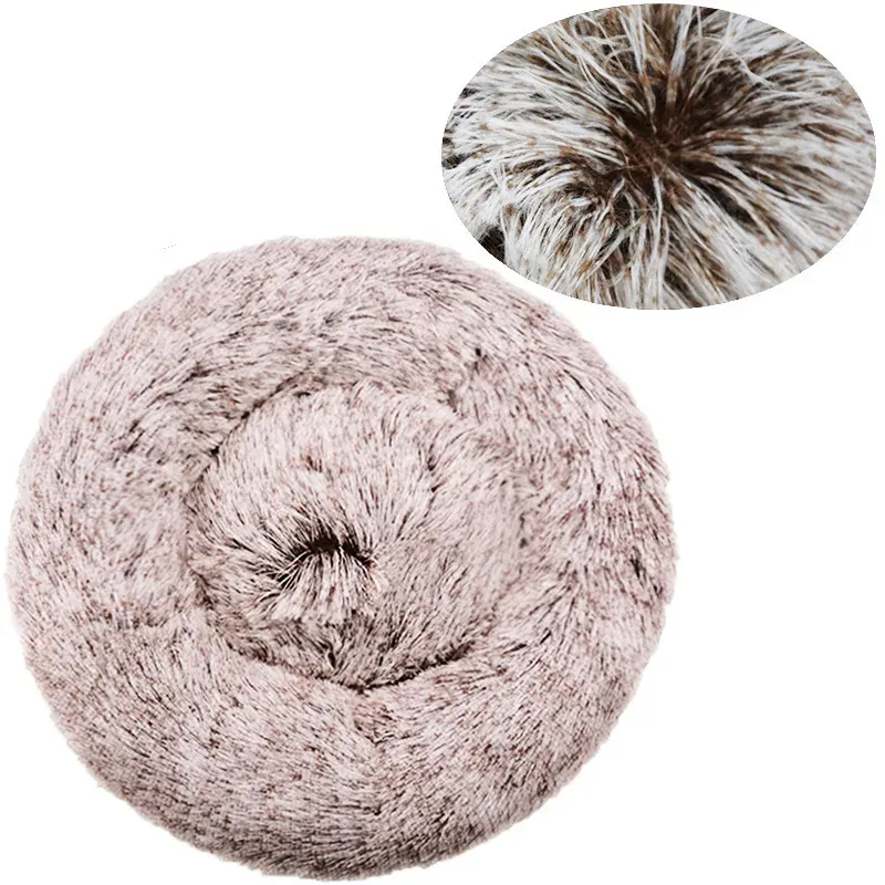 Lit rond pour animaux de compagnie, 40 à 90 cm, 6 tailles, pour grand chien, lit ultra-doux pour chat, panier en peluche pour chien de taille moyenne, couchage chaud d'hiver 28