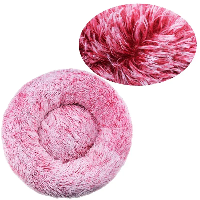 Lit rond pour animaux de compagnie, 40 à 90 cm, 6 tailles, pour grand chien, lit ultra-doux pour chat, panier en peluche pour chien de taille moyenne, couchage chaud d'hiver 27