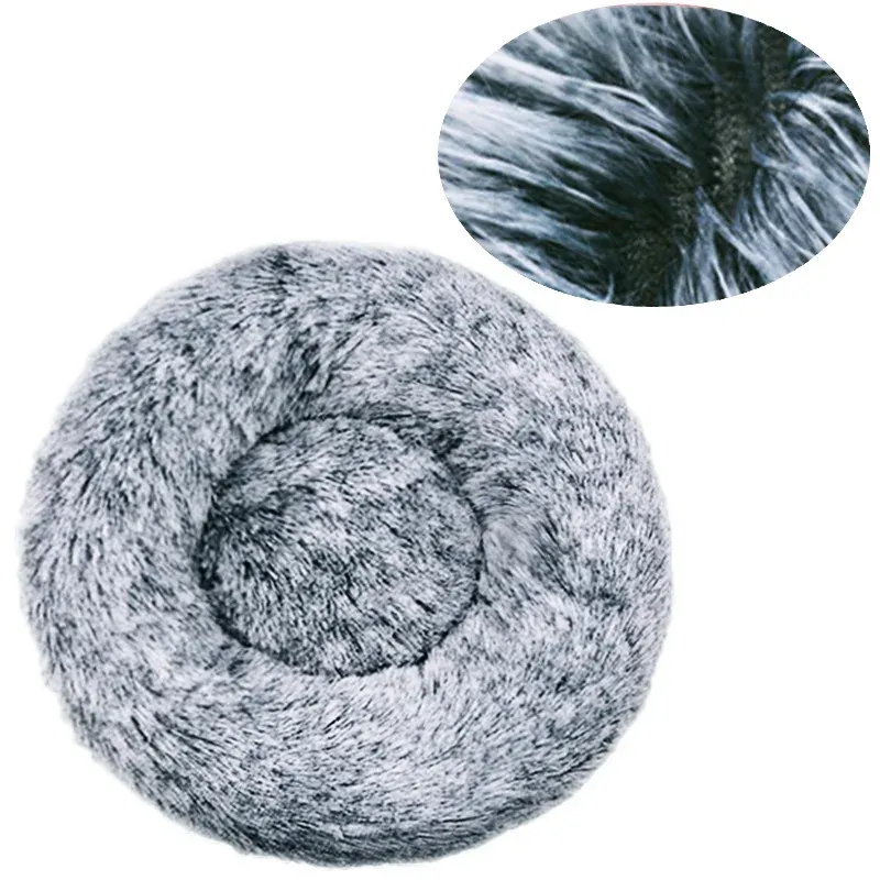 Lit rond pour animaux de compagnie, 40 à 90 cm, 6 tailles, pour grand chien, lit ultra-doux pour chat, panier en peluche pour chien de taille moyenne, couchage chaud d'hiver 26