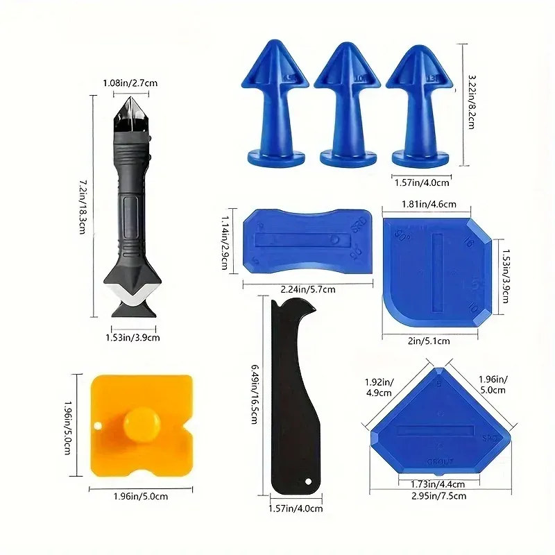 Ensemble de calfeutrage polyvalent en silicone 15 pièces : outils professionnels de précision pour cuisines et salles de bains, durables et faciles à utiliser 2