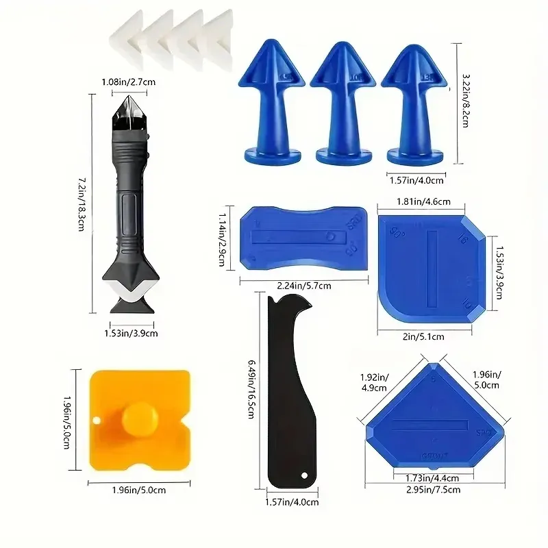 Ensemble de calfeutrage polyvalent en silicone 15 pièces : outils professionnels de précision pour cuisines et salles de bains, durables et faciles à utiliser 8