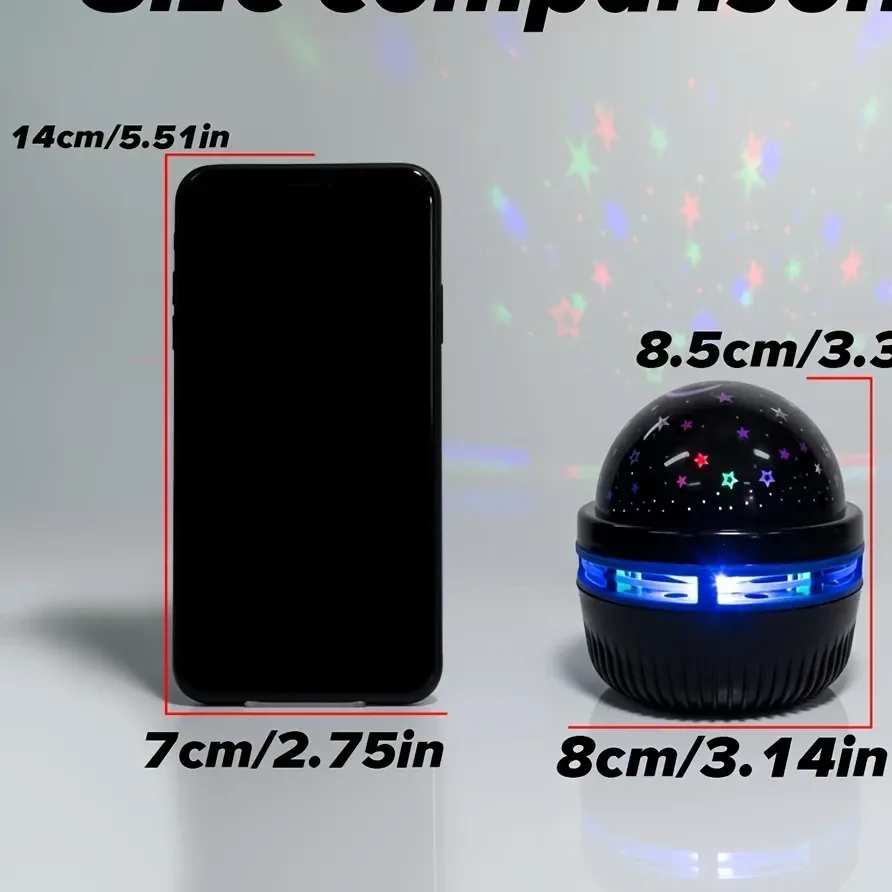Veilleuse LED ciel étoilé rechargeable USB, projecteur lampe boule magique lune et étoiles, décoration de chambre et d'intérieur 6
