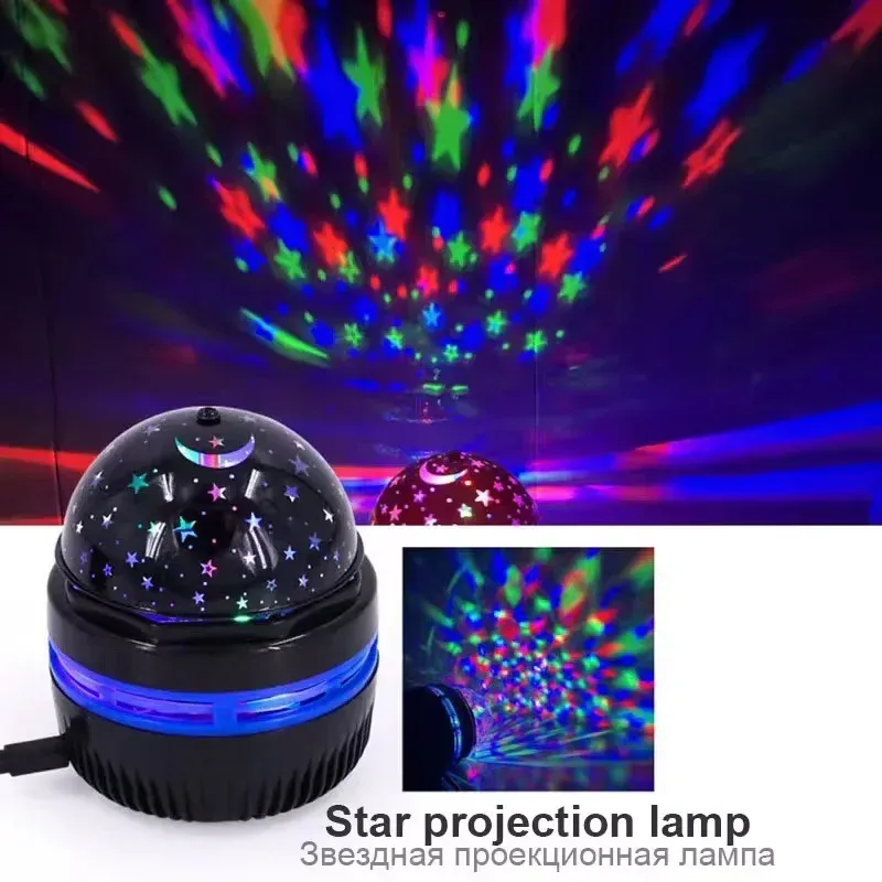 Ambiance étoilée créée par la lampe boule magique