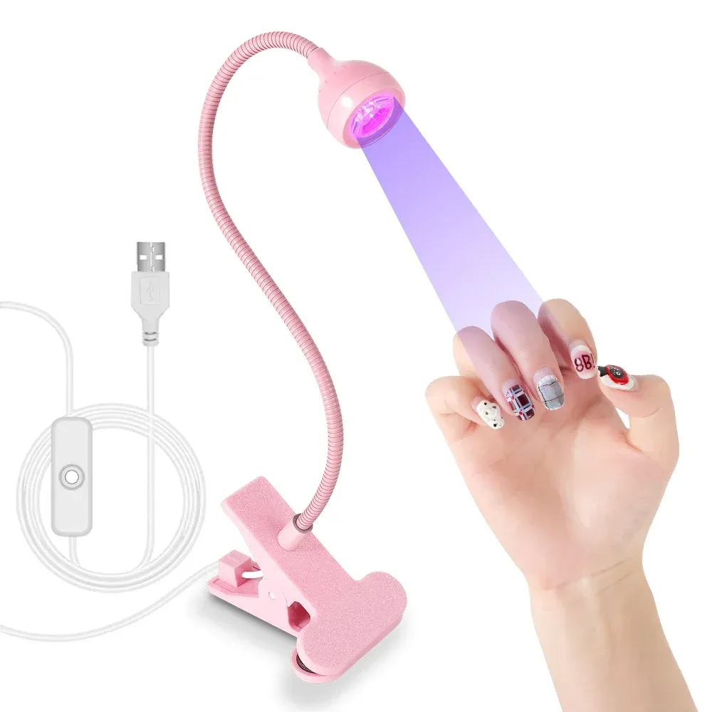 Lampe UV LED portable à pince pour vernis gel, mini sèche-ongles flexible à alimentation USB