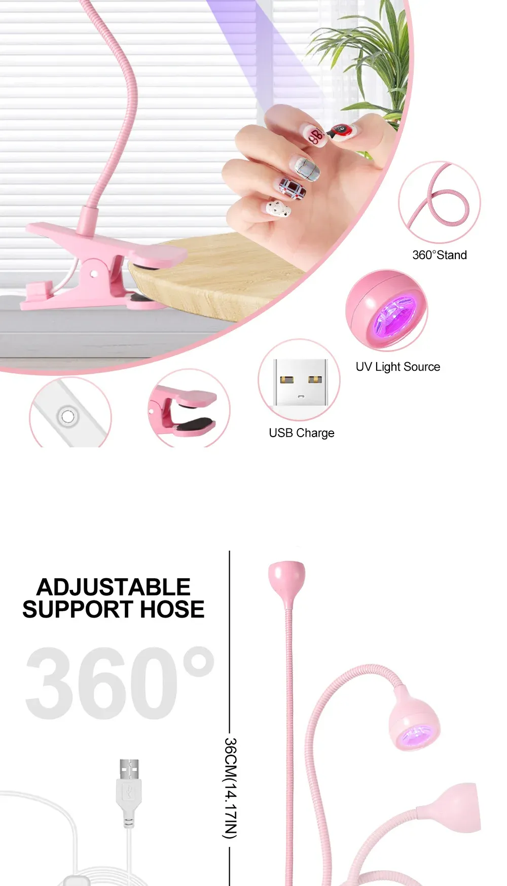 Tube flexible de la lampe UV pour ongles