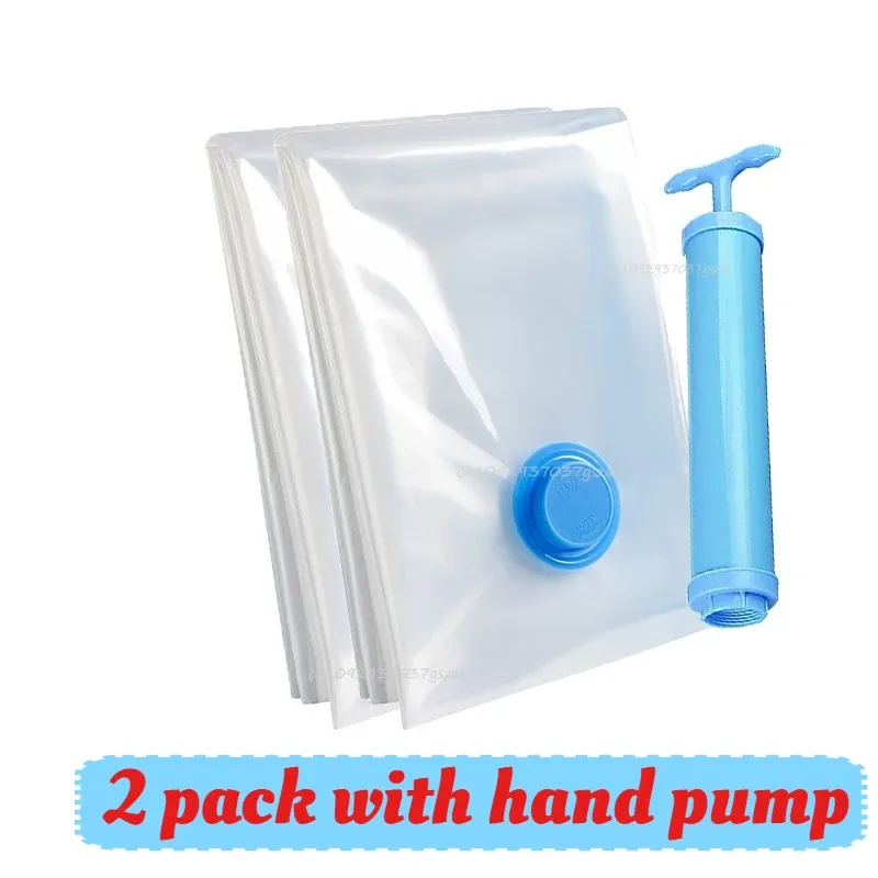 Sac sous vide pour vêtements avec pompe, accessoires de voyage, sacs de rangement pour couettes et couvertures 7