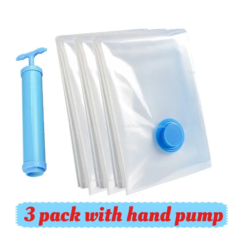 Sac sous vide pour vêtements avec pompe, accessoires de voyage, sacs de rangement pour couettes et couvertures 9