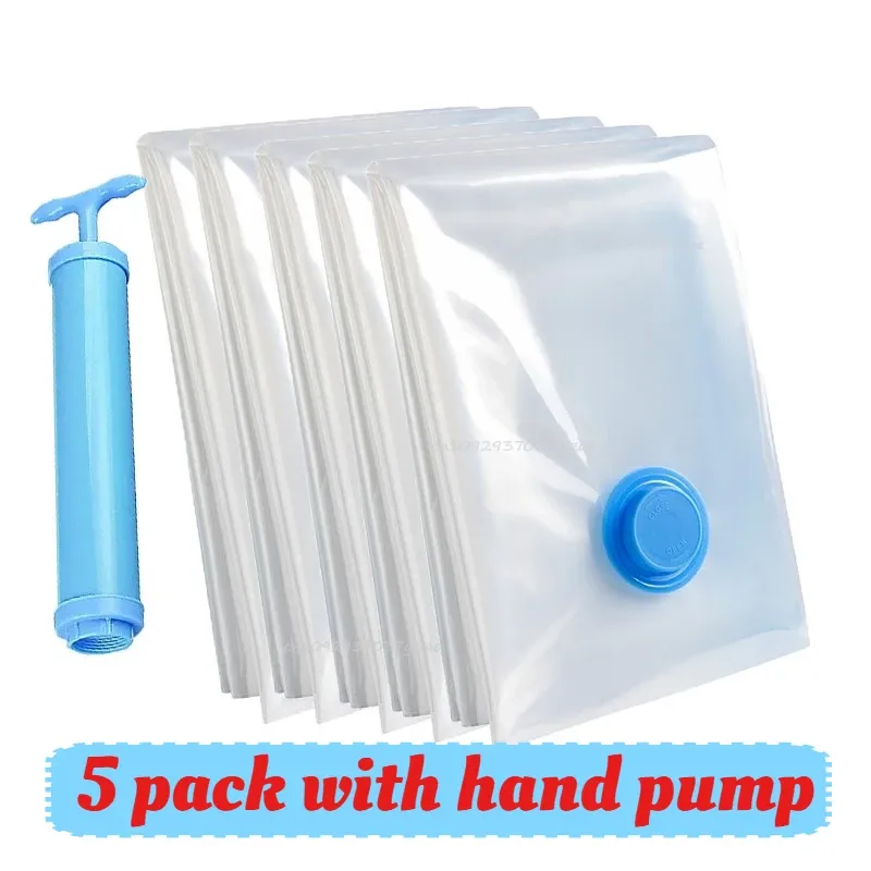 Sac sous vide pour vêtements avec pompe, accessoires de voyage, sacs de rangement pour couettes et couvertures 11