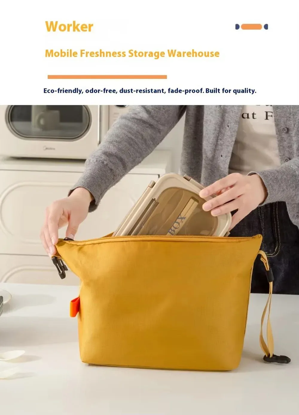 Sac à déjeuner isolé, détail des finitions