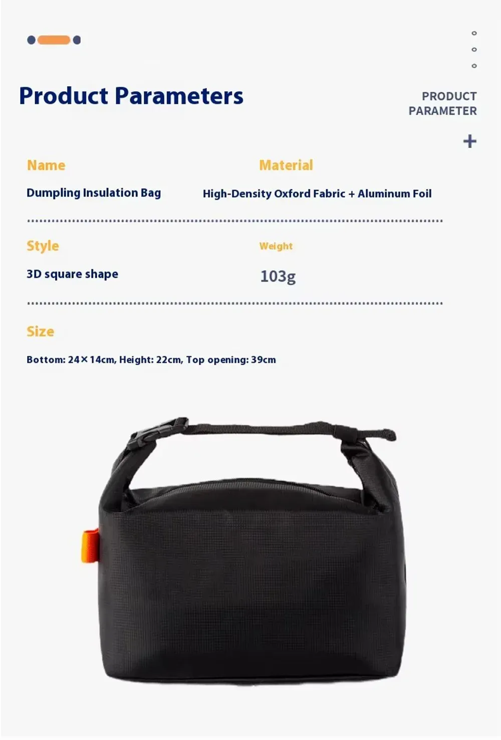 Sac à déjeuner isolé, finition haut de gamme