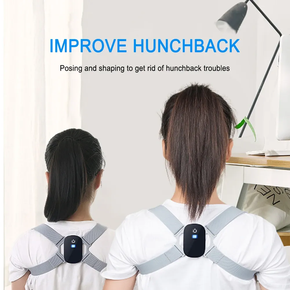Correcteur de posture assise avec écran LCD, batterie 400 mAh, support lombaire, capteur environnemental intelligent et rappel vibrant pour le travail 3
