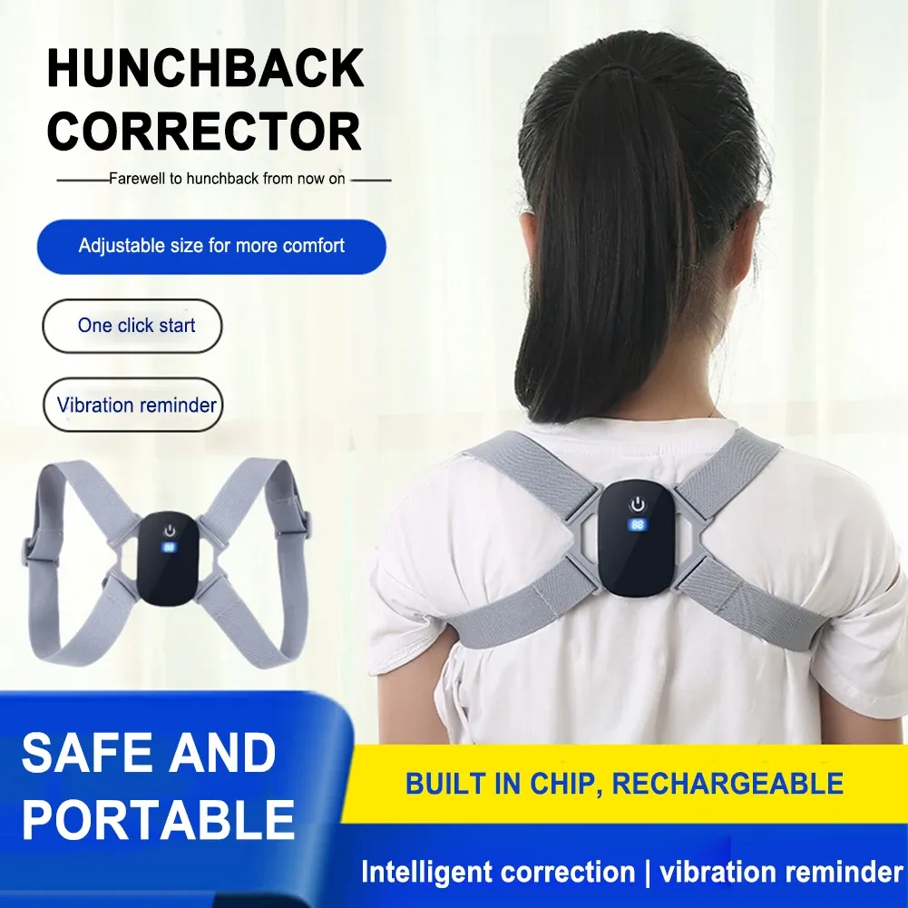 Correcteur de posture assise avec écran LCD, batterie 400 mAh, support lombaire, capteur environnemental intelligent et rappel vibrant pour le travail 2