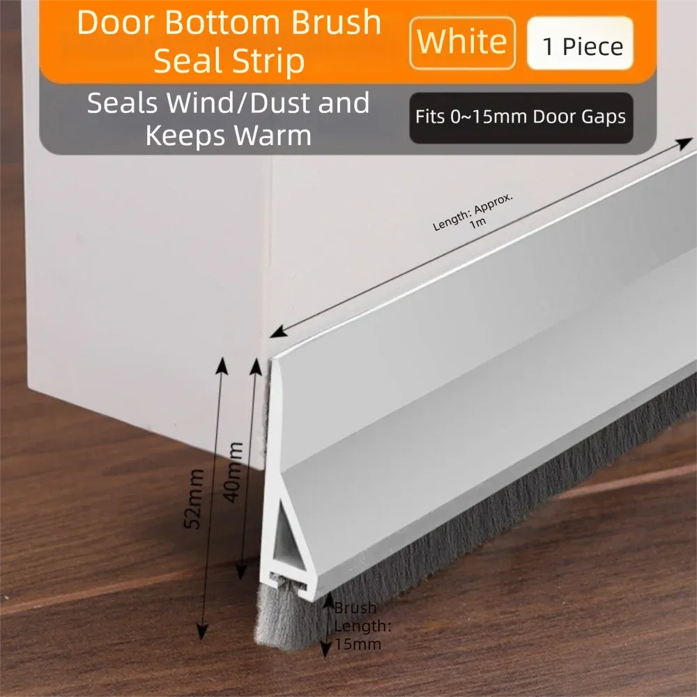 Bande d'étanchéité professionnelle en PVC pour porte, auto-adhésive, avec brosse, insonorisante, 100 cm, pour dortoir 10