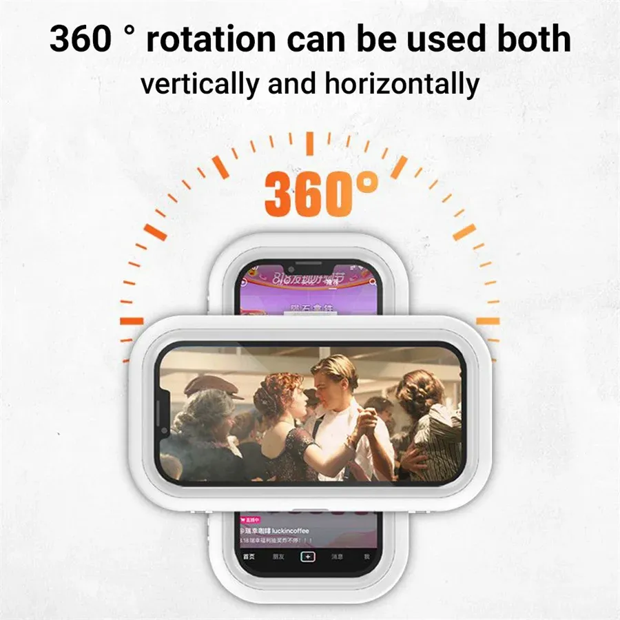 Support de téléphone de douche étanche, finition soignée