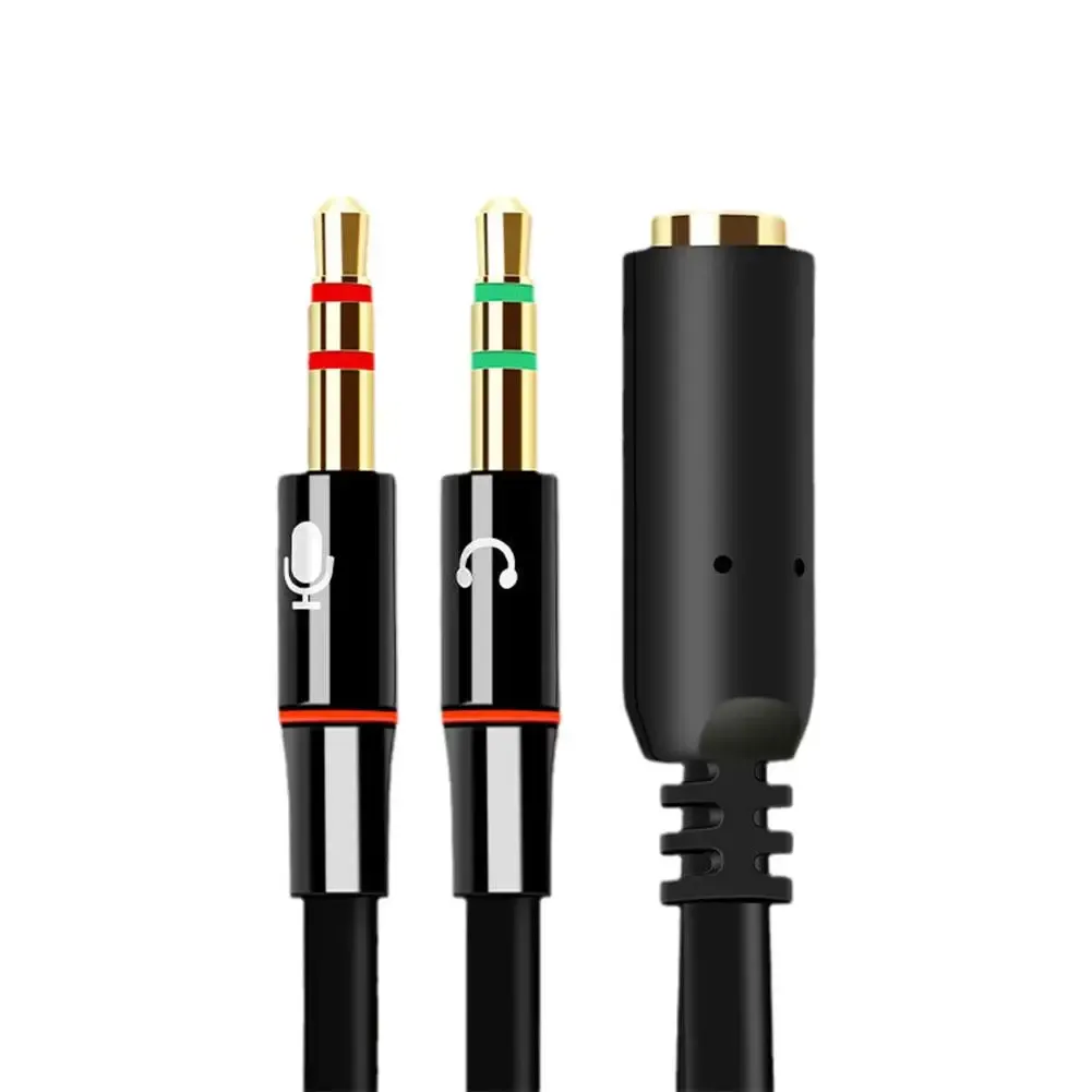 Répartiteur audio Y pour microphone et écouteurs, adaptateur 3,5 mm femelle vers 2 x 3,5 mm mâle, compatible ordinateur 7