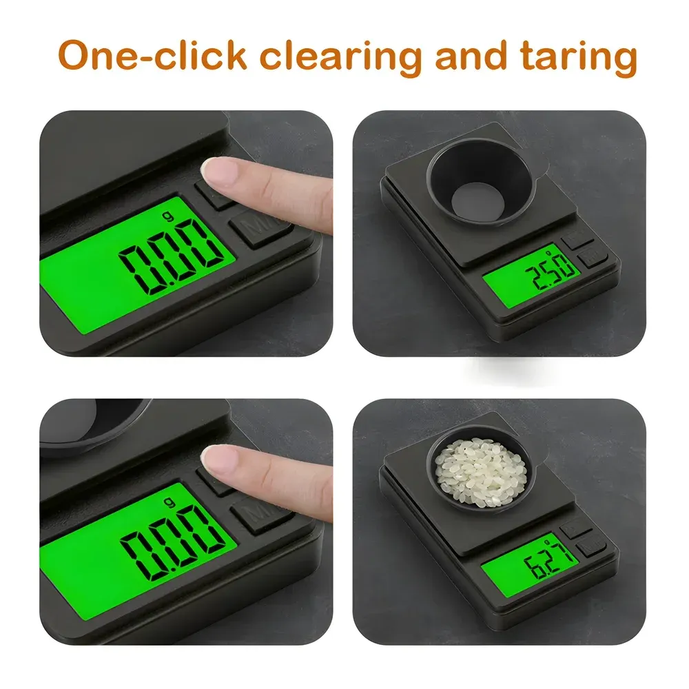 Balance de poche de précision 1000 g x 0,01 g – Balance numérique pour aliments et bijoux, écran LCD rétroéclairé, format voyage 2