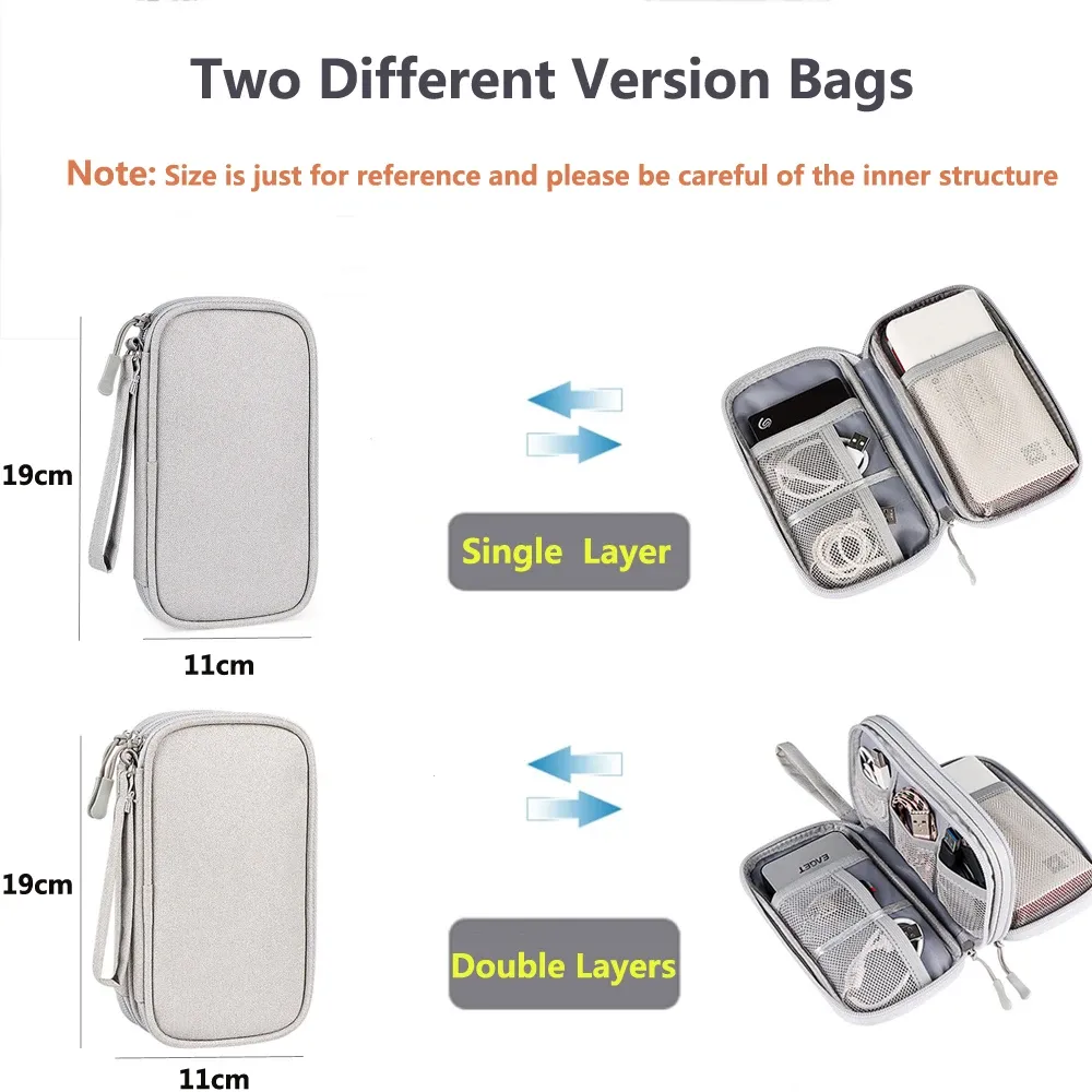 Étui de rangement portable et étanche pour câbles de données et chargeurs USB 2