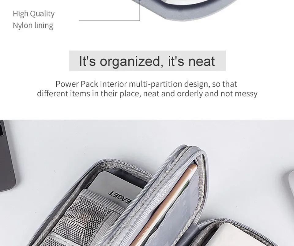 Organisation des câbles USB dans l'étui