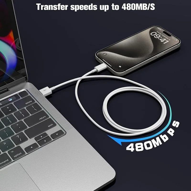 Câble USB-C vu sous un autre angle