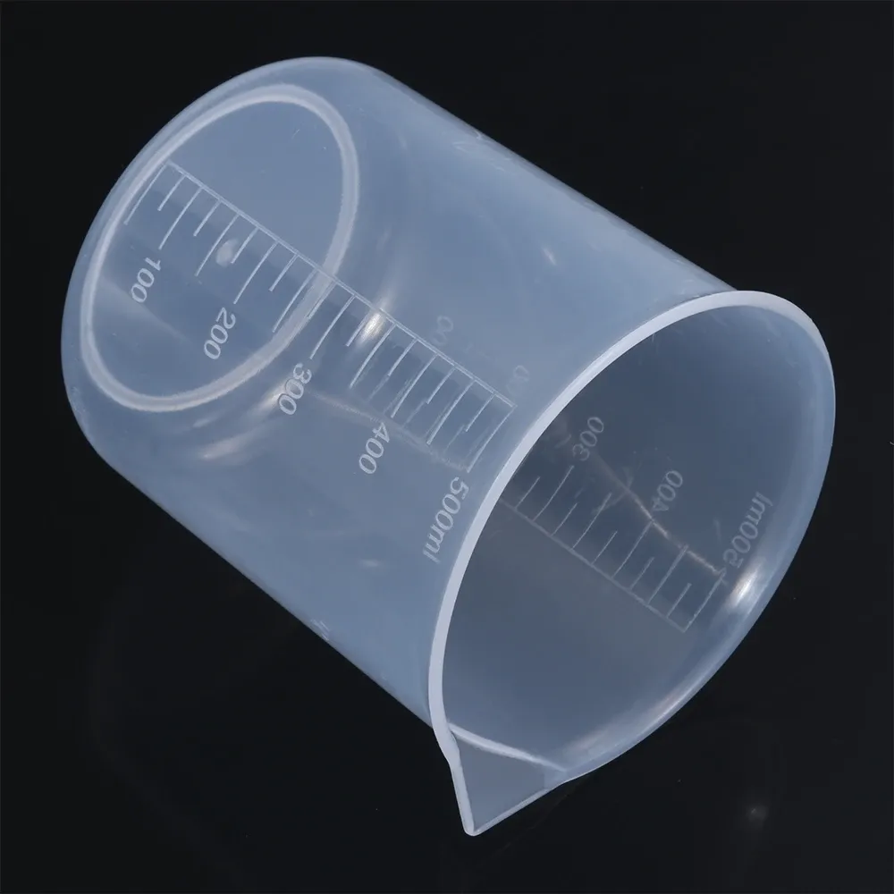 Bécher gradué en plastique pour la mesure, gobelet de laboratoire, accessoire de pâtisserie et de cuisine, outil de mesure, 50 ml, 150 ml, 250 ml, 500 ml, lot de 1 ou 4 pièces 3