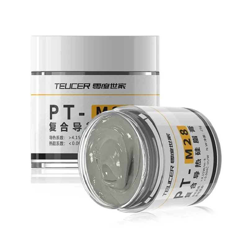 Pâte thermique conductrice TEUCER PT-M28 en silicone pour processeur CPU et dissipateur thermique 2