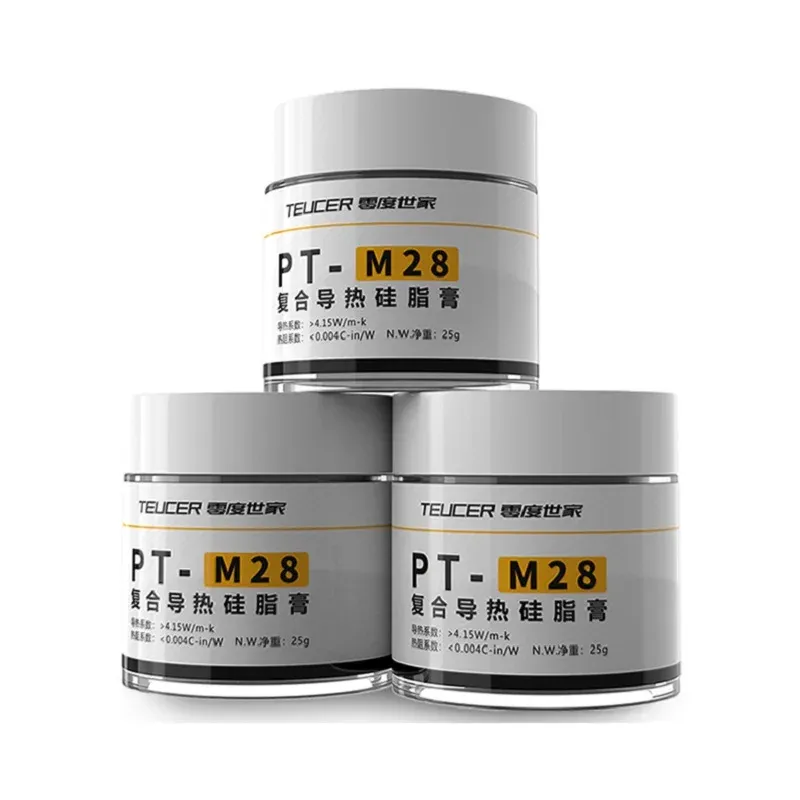 Pâte thermique conductrice TEUCER PT-M28 en silicone pour processeur CPU et dissipateur thermique 5