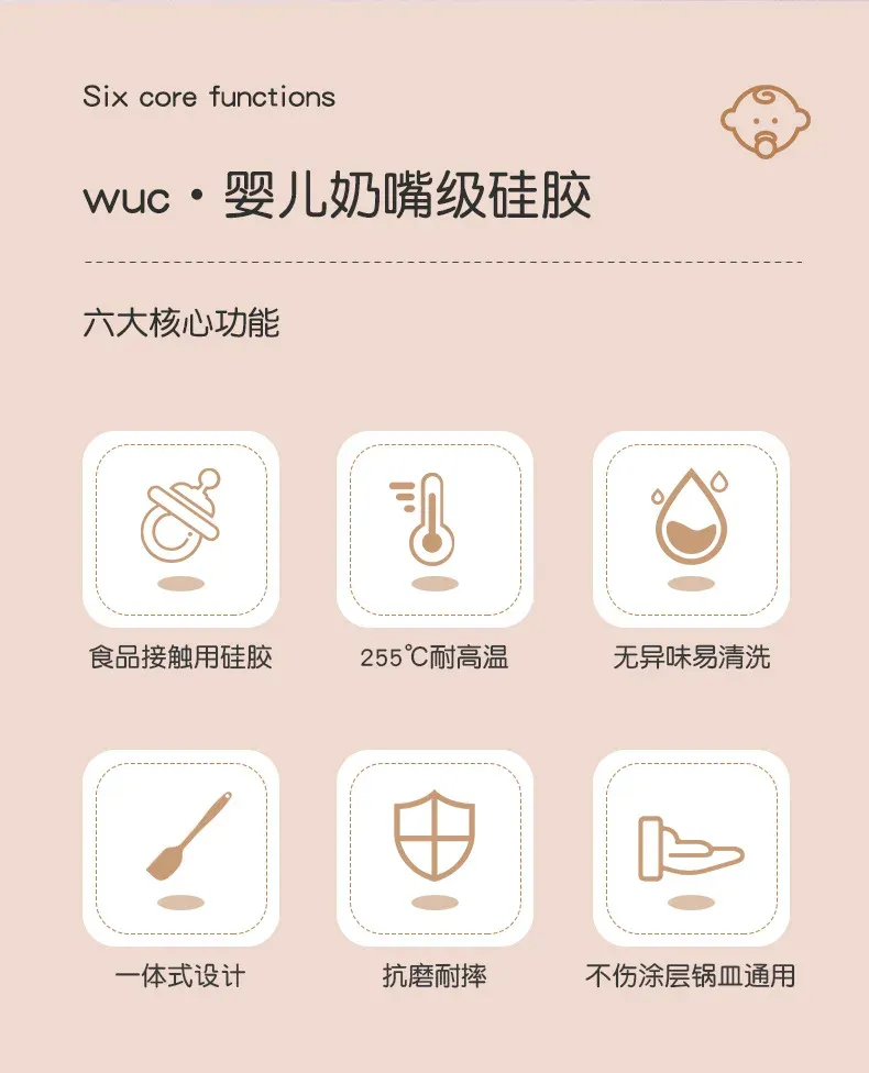 Détail des ustensiles de cuisine en silicone