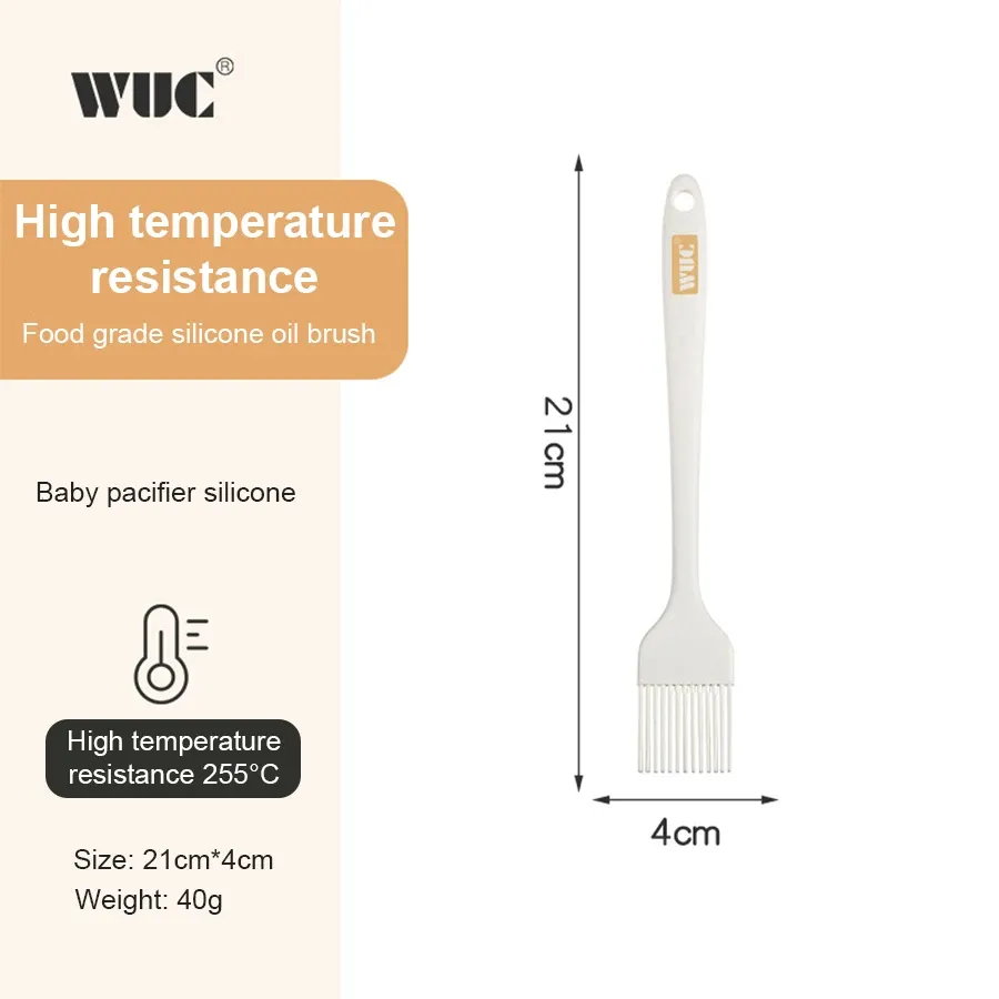 Ensemble d'ustensiles de cuisine en silicone : spatule à pâtisserie, racloir, fouet à œufs et pinceau à huile pour barbecue 10