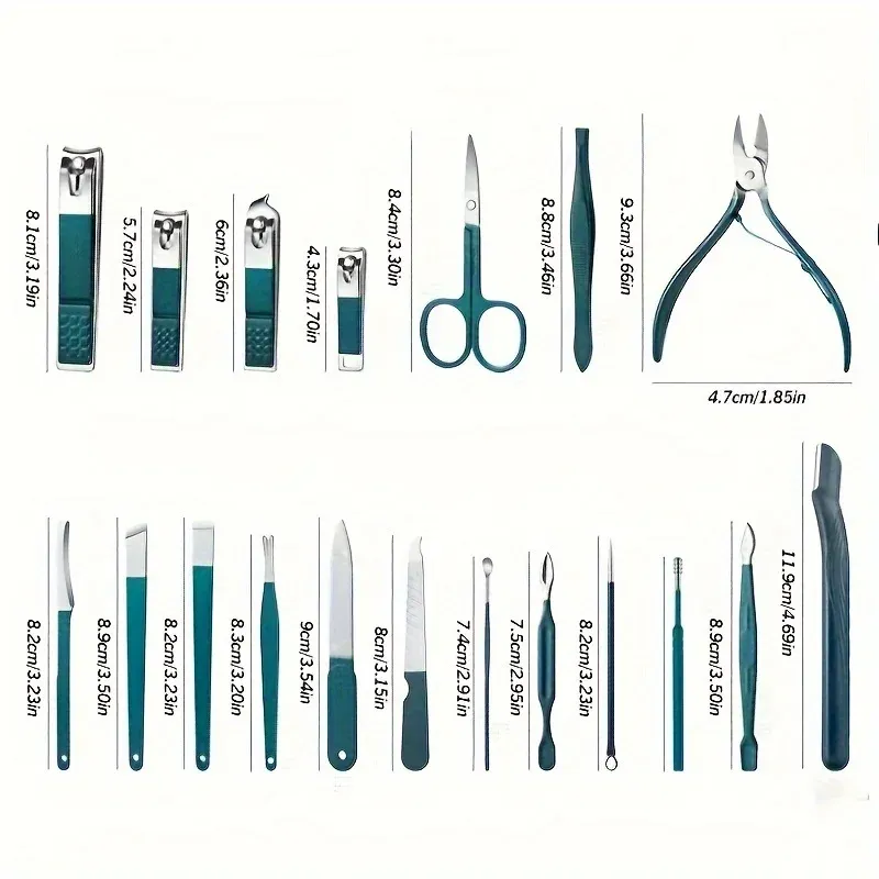 Kit de manucure et pédicure professionnel en acier inoxydable avec étui de voyage, 7 à 18 pièces 5