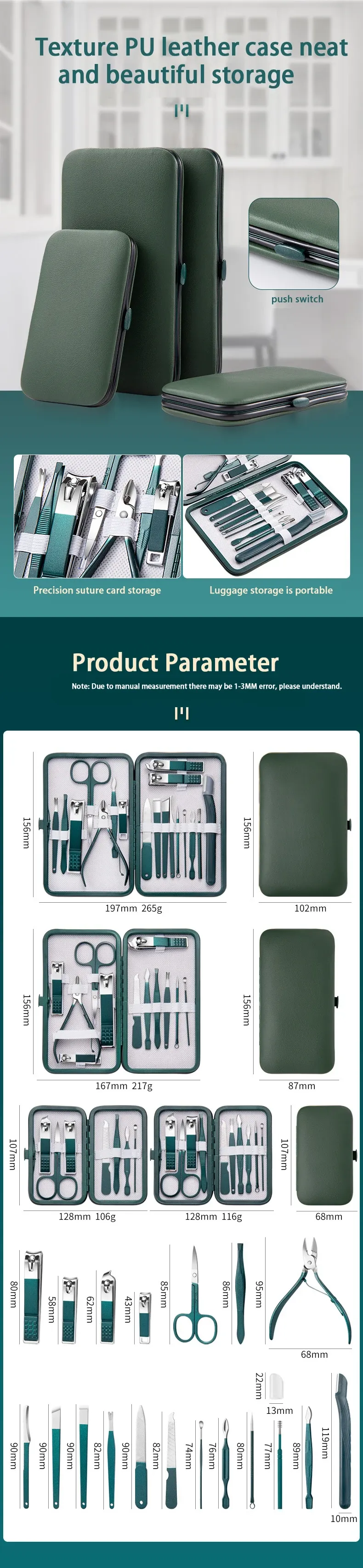 Ensemble complet d'outils de manucure et pédicure professionnels