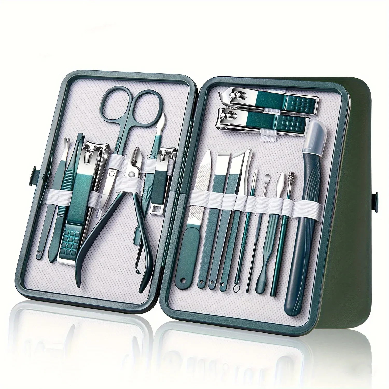 Kit de manucure et pédicure professionnel en acier inoxydable avec étui de voyage, 7 à 18 pièces 13