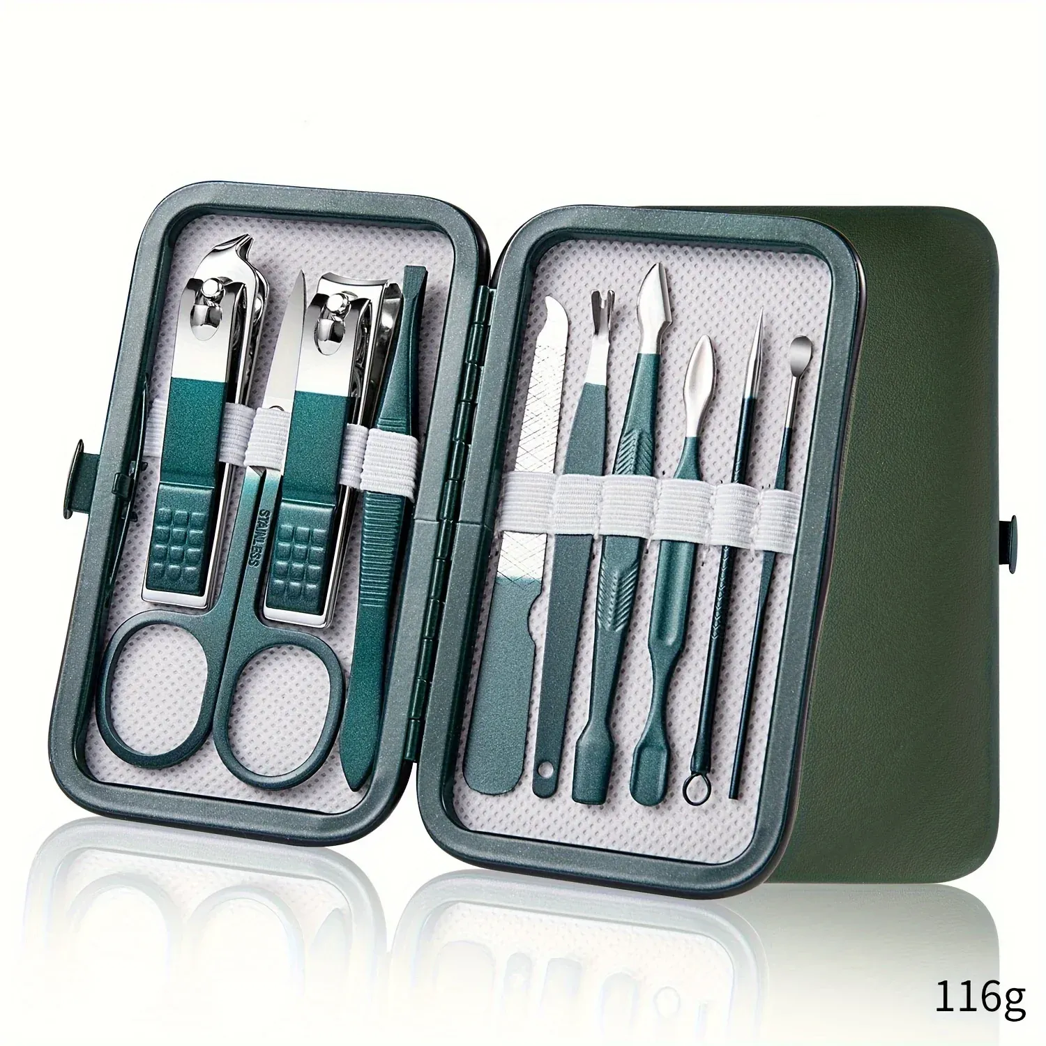 Kit de manucure et pédicure professionnel en acier inoxydable avec étui de voyage, 7 à 18 pièces 9