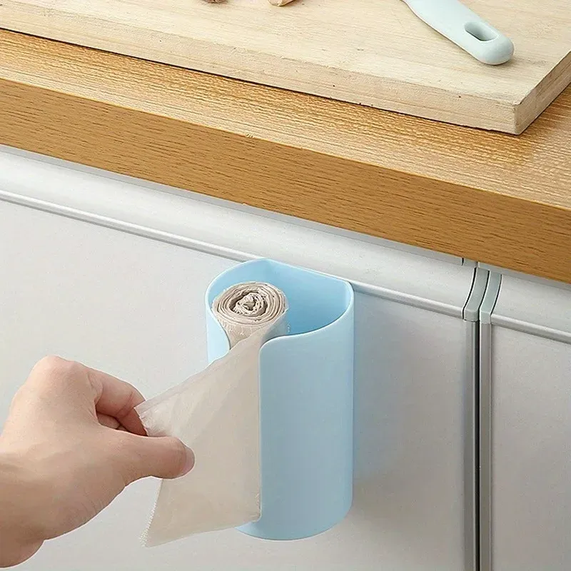 Distributeur mural de sacs plastiques pour cuisine, support de rangement extractible pour sacs poubelles, 1 pièce 2