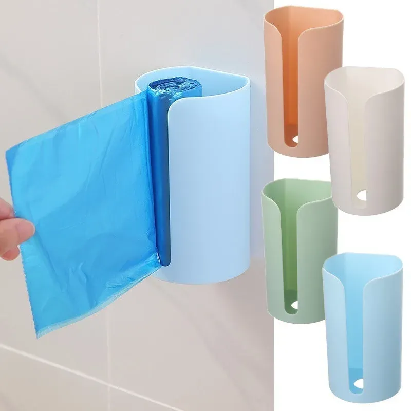 Distributeur mural de sacs plastiques pour cuisine, support de rangement extractible pour sacs poubelles, 1 pièce 1